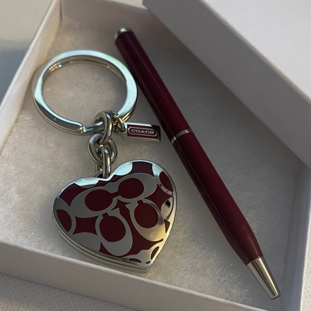 Coach Locket Heart Keychain and Coach Pen Set - Picture 7 of 9
